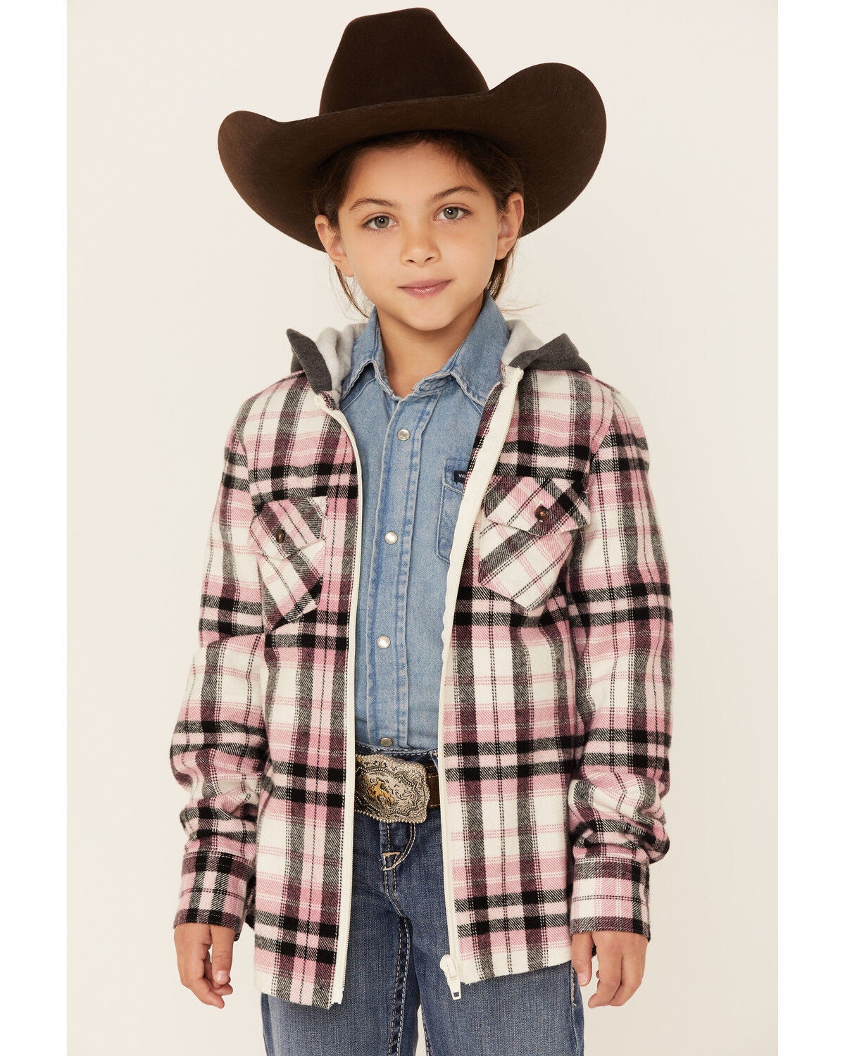 plaid hooded shirt jacket