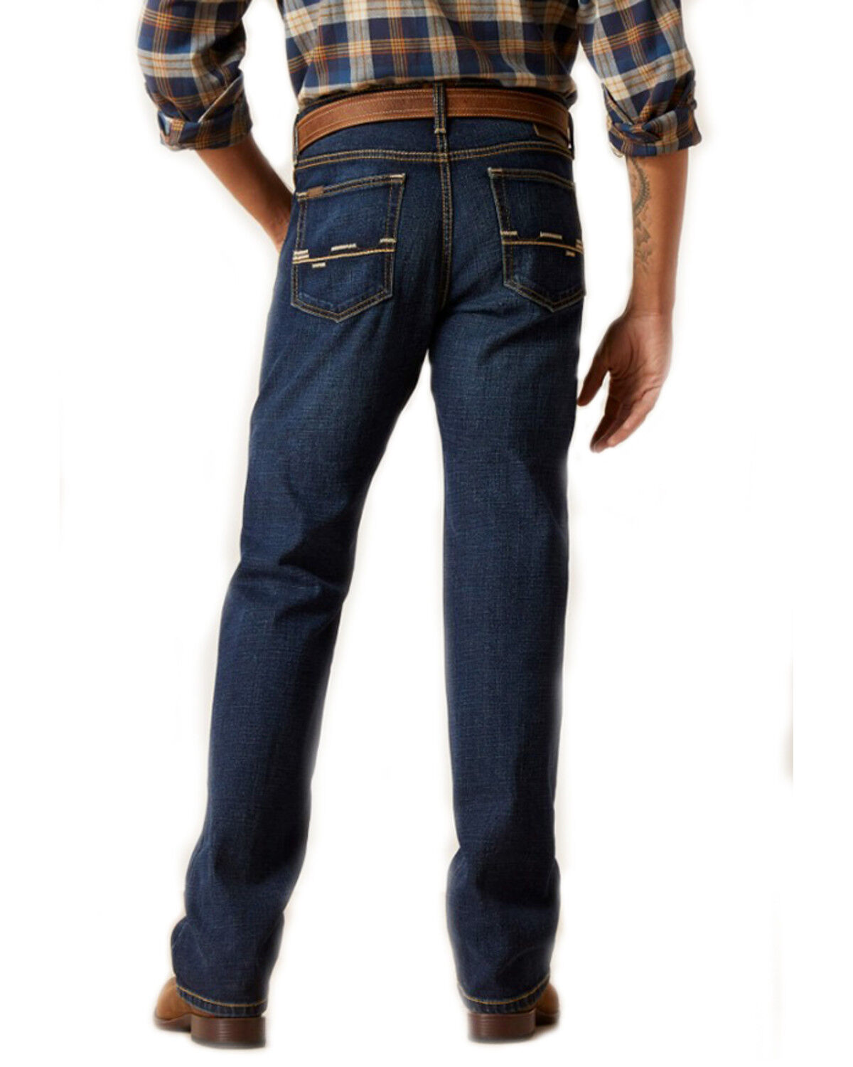 Image #1 - Ariat Men's M8 Reese Dark Wash Modern Slim Stretch Denim Jeans, Dark Wash, hi-res