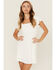 Image #1 - Originality Women's Emma Flutter Sleeve Tie Back Mini Dress, Off White, hi-res