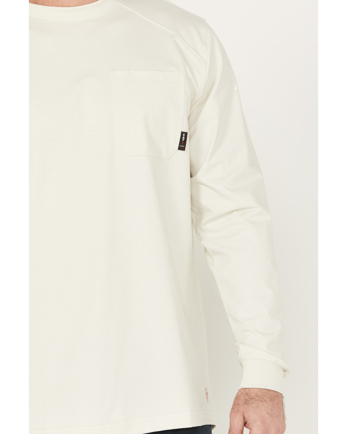 Image #3 - Ariat Men's FR Pima Long Sleeve Pocket Work T-Shirt, Grey, hi-res