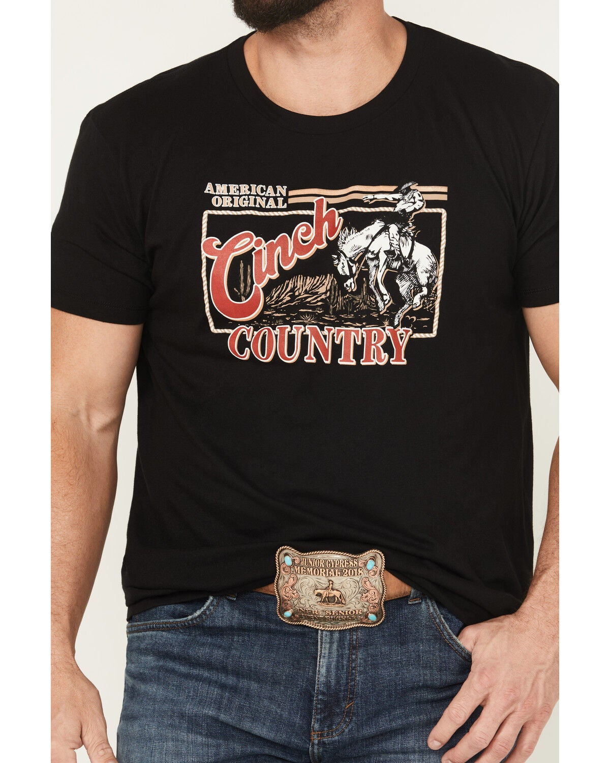 Image #3 - Cinch Men's Country Cowboy Short Sleeve Graphic T-Shirt, Black, hi-res