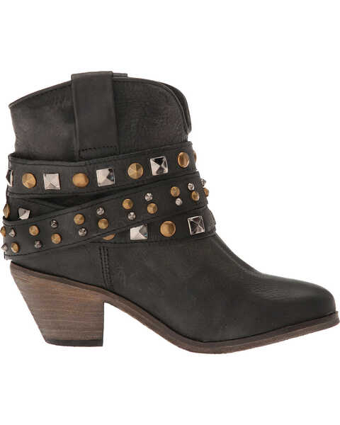 Corral Women's Studded Strap Booties - Round Toe , Black, hi-res
