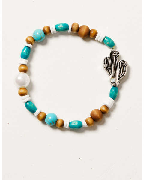 Image #2 - Prime Time Jewelry Women's Cactus Beaded Bracelet Set, Silver, hi-res