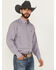 Image #2 - Ariat Men's Roger Plaid Print Long Sleeve Button-Down Western Shirt, Purple, hi-res
