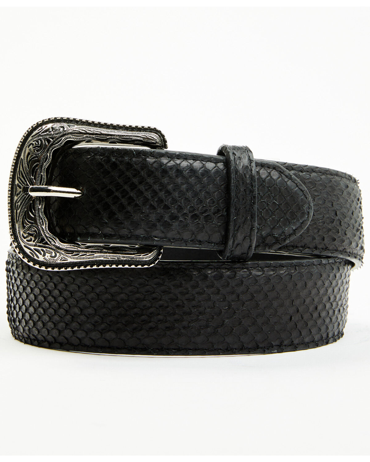 Image #1 - Cody James Men's Tyrell Exotic Python Leather Belt, Black, hi-res