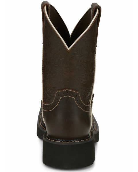 Image #4 - Justin Women's Mandra Brown Western Boots - Square Toe, Dark Brown, hi-res