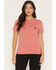 Image #1 - Carhartt Women's Relaxed Fit Lightweight Short Sleeve Pocket Work Tee, Red, hi-res