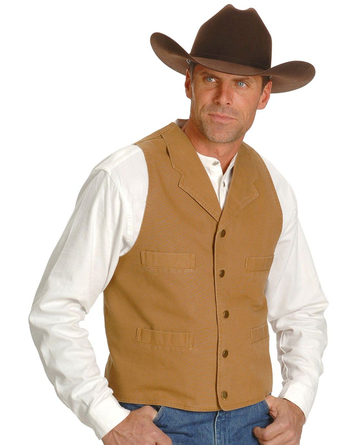 Rangewear by Scully Frontier Canvas Vest, Brown, hi-res