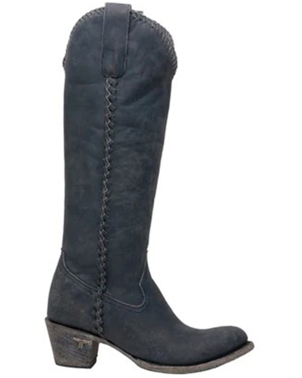 Image #2 - Lane Women's Plane Jane Western Tall Boots - Round Toe, Navy, hi-res