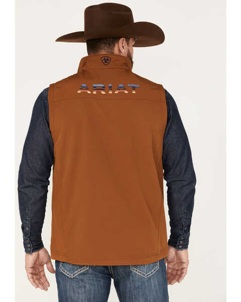 Image #4 - Ariat Men's Logo 2.0 Softshell Vest, Chestnut, hi-res