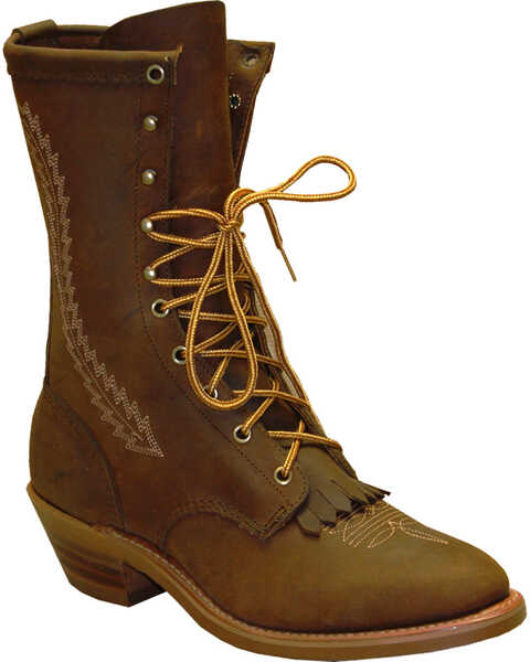 Abilene Men's 12" Western Packer Boots - Soft Round Toe, Brown, hi-res
