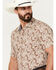 Image #2 - Ariat Men's Retro Floral Print Short Sleeve Button-Down Stretch Western Shirt , Lt Brown, hi-res