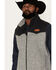 Image #2 - Cinch Men's Lightweight Wool Colorblock Zip-Front Vest, Grey, hi-res