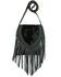 Image #1 - American West Women's Hair-On Fringe Saddle Crossbody, Black, hi-res