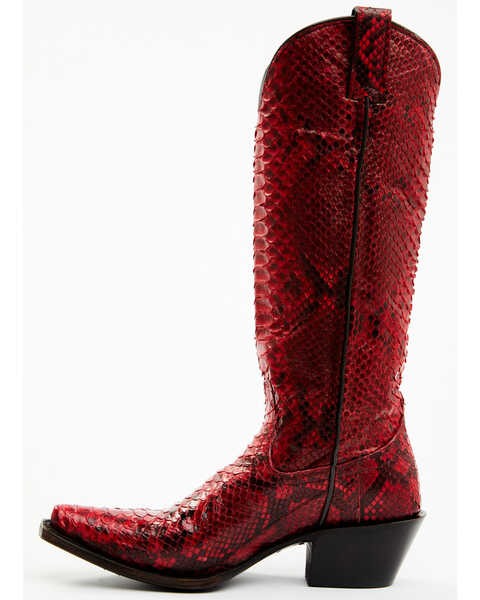 Image #3 - Idyllwind Women's Slay Exotic Python Western Boots - Snip Toe, Red, hi-res
