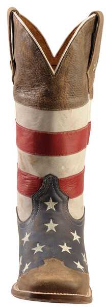Image #4 - Roper American Flag Western Boots - Square Toe, Blue, hi-res