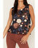 Image #3 - Shyanne Women's Floral Embroidered Mesh Tank Top, Dark Blue, hi-res