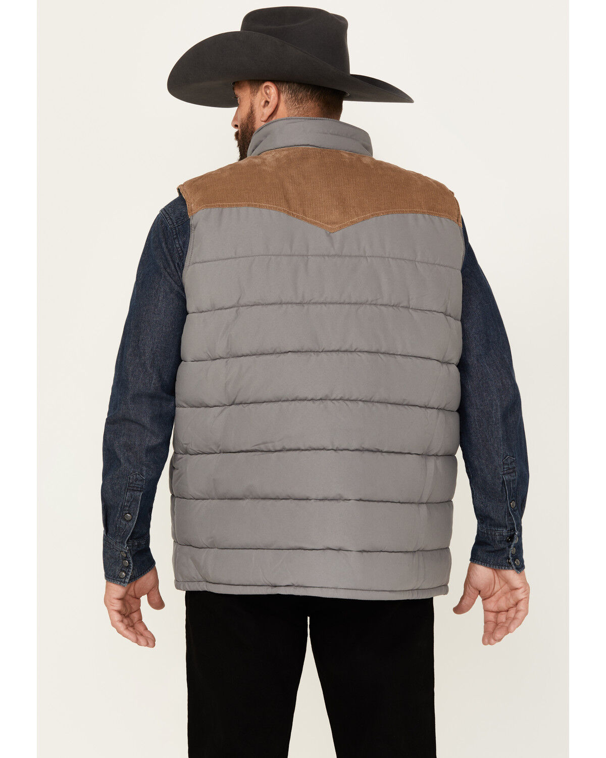Image #4 - Wrangler Men's Fence Post Western Yoke Snap Puffer Vest, Multi, hi-res