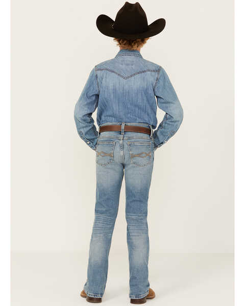 Image #3 - Wrangler 20X Boys' Medium Wash Slim Bootcut Stretch Denim Jeans, Medium Wash, hi-res