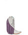 Image #2 - Corral Girls' Star Inlay Fringe Western Boots - Snip Toe, White, hi-res