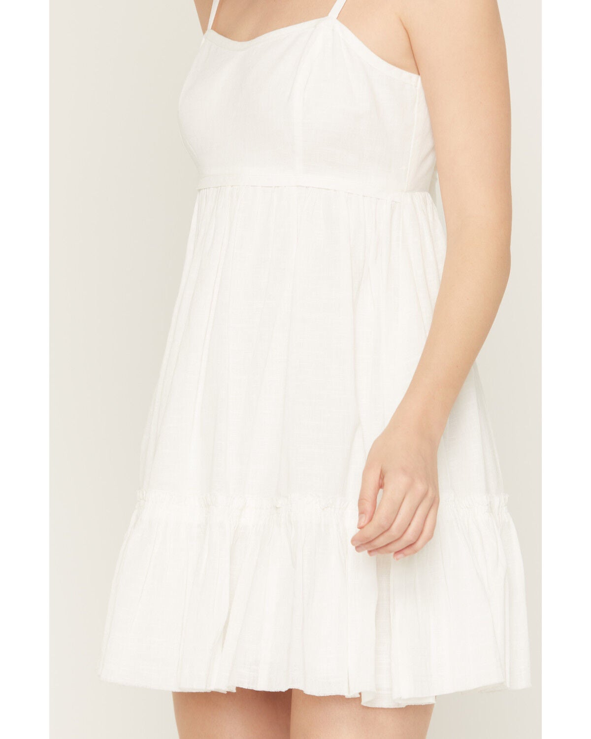 Image #5 - Shyanne Women's Tiered Tie-Back Mini Dress, White, hi-res