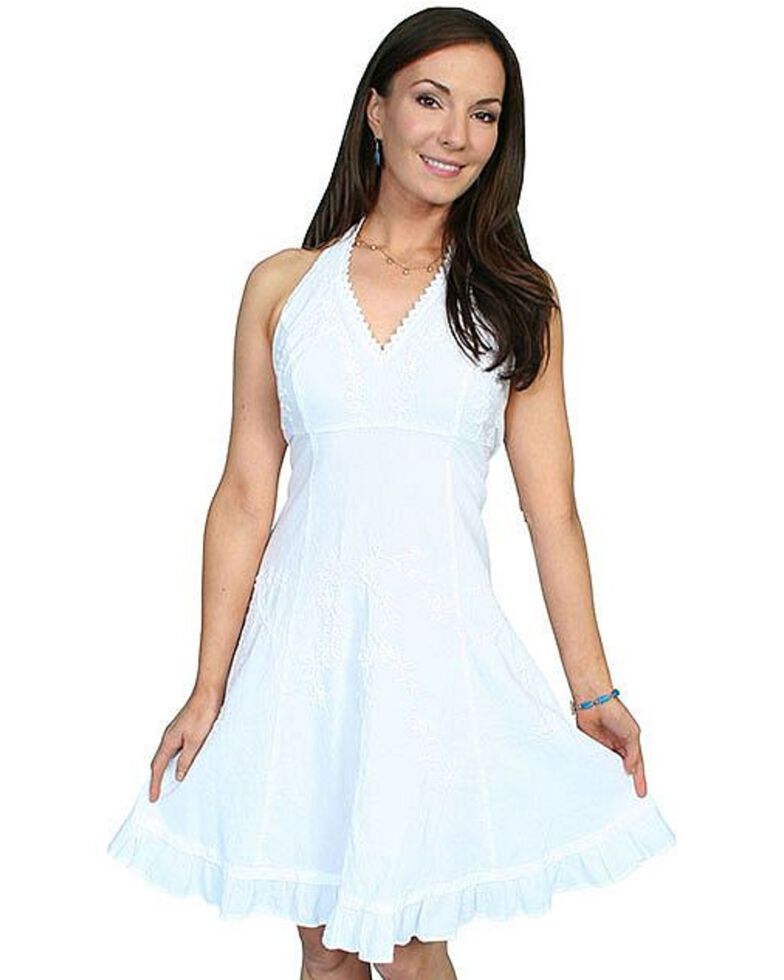 Scully Sweetheart Halter Top Dress, White, hi-res