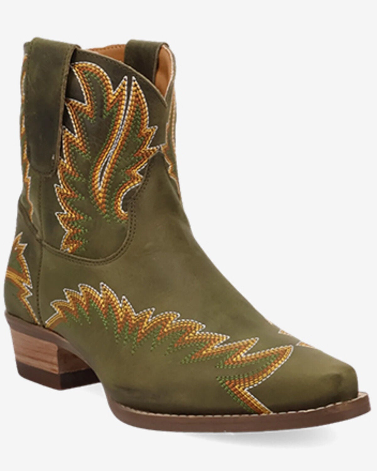 Dingo Women's Laurel Western Booties - Snip Toe, Olive, hi-res