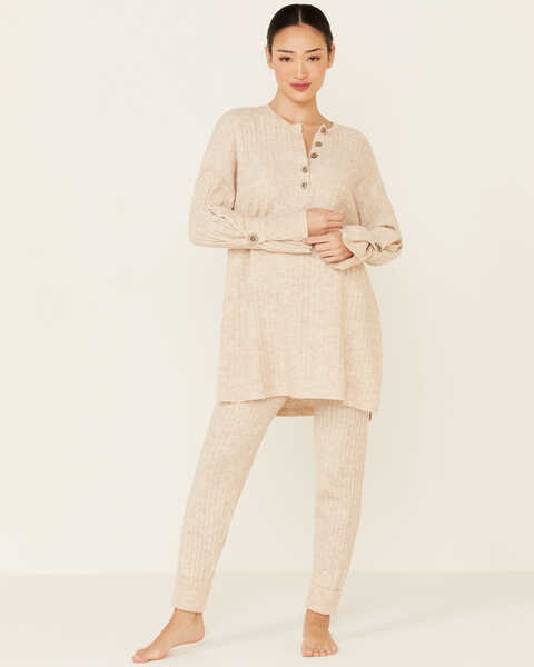 Image #1 - Free People Women's Around The Clock Jogger Sweatpants, Oatmeal, hi-res