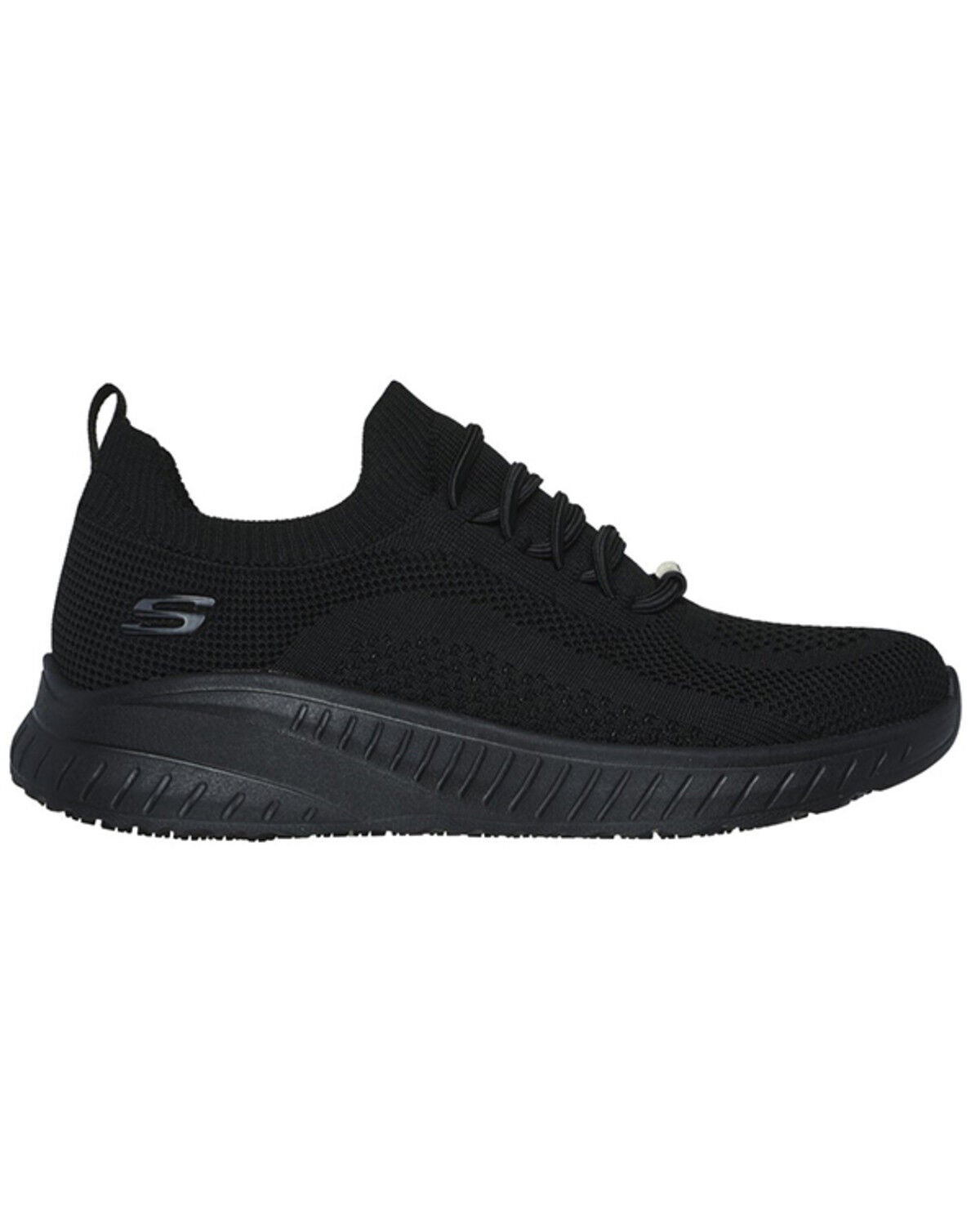 Skechers Women's Relaxed Fit BOBS Sport Squad Chaos Work Shoes - Round Toe, Black, hi-res