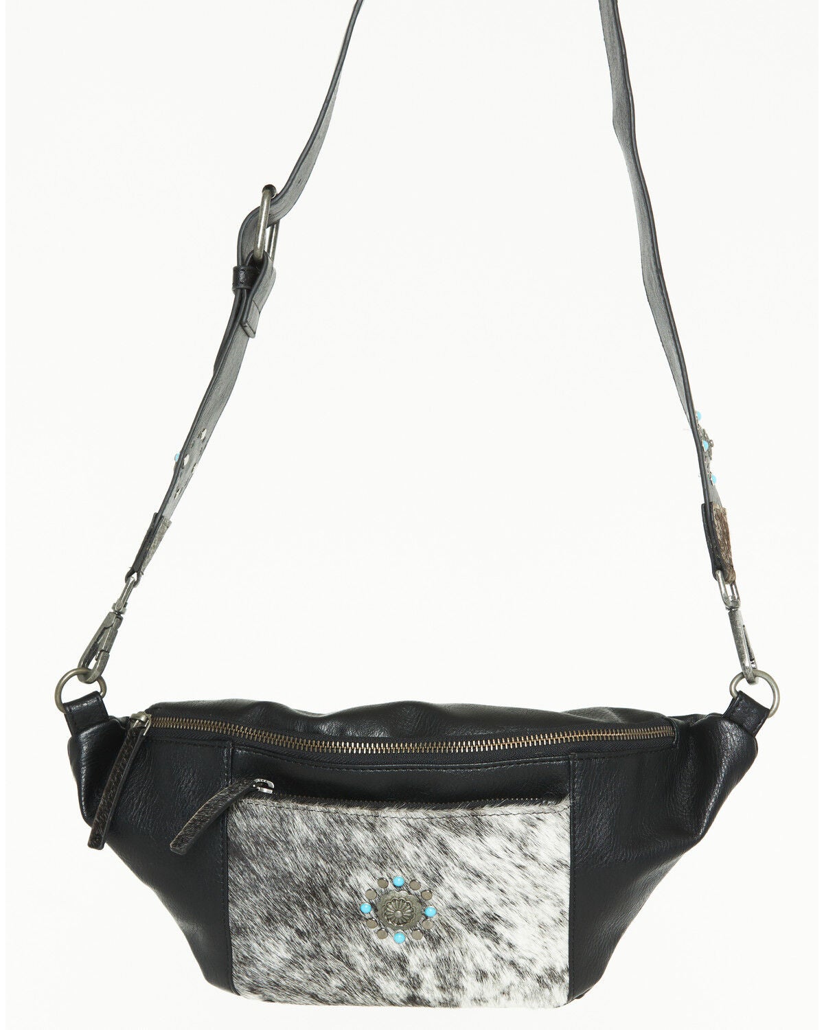 Image #2 - Shyanne Women's Winslow Hairon Concho Sling Bag, Black, hi-res