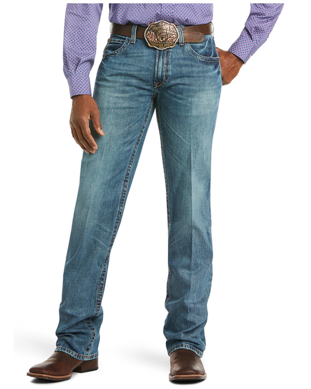 Ariat Men's M4 Low Rise Scoundrel Bootcut Jeans, Indigo, hi-res