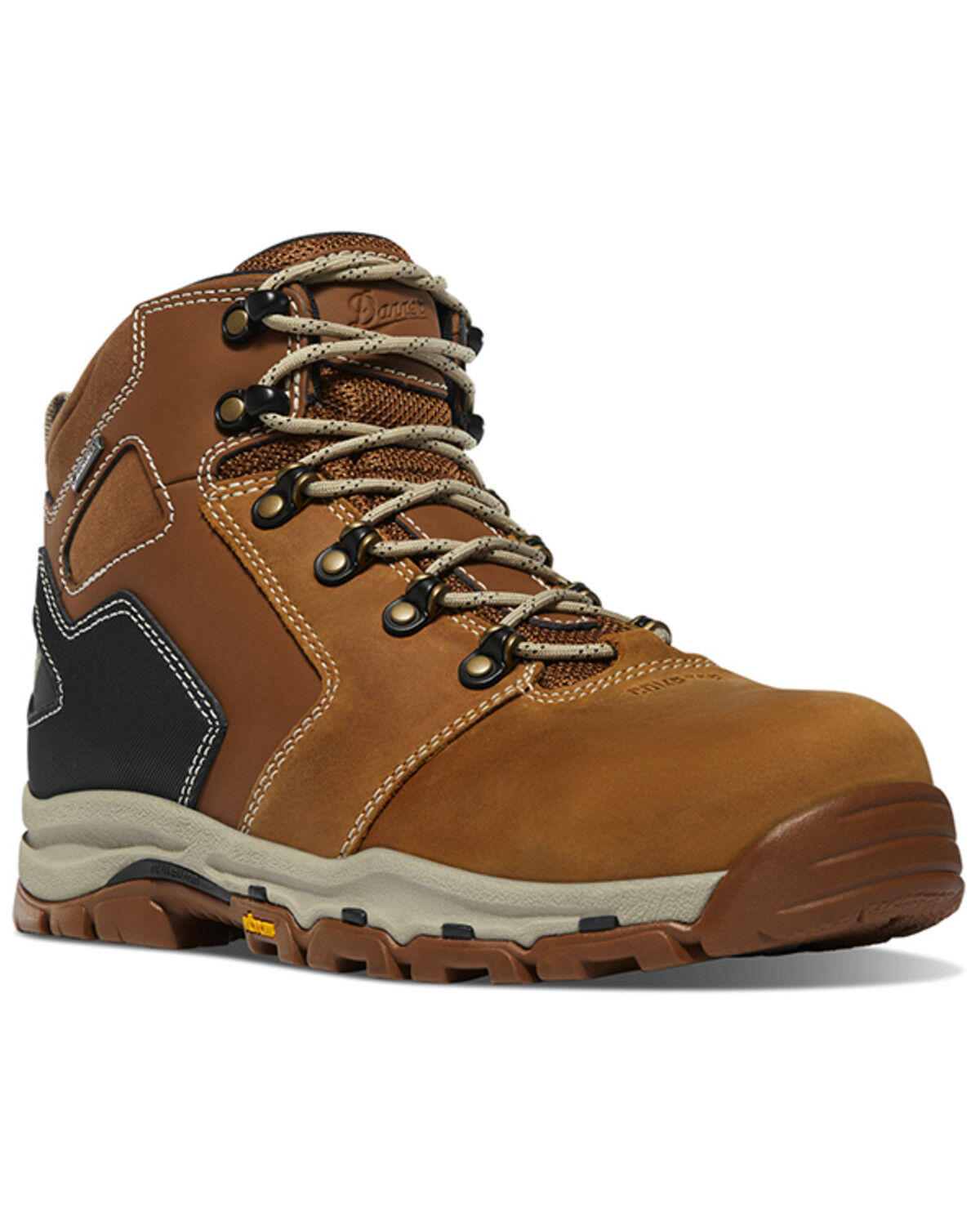 Image #1 - Danner Men's 4.5" Vicious Waterproof Work Boots - Composite Toe, Black/tan, hi-res