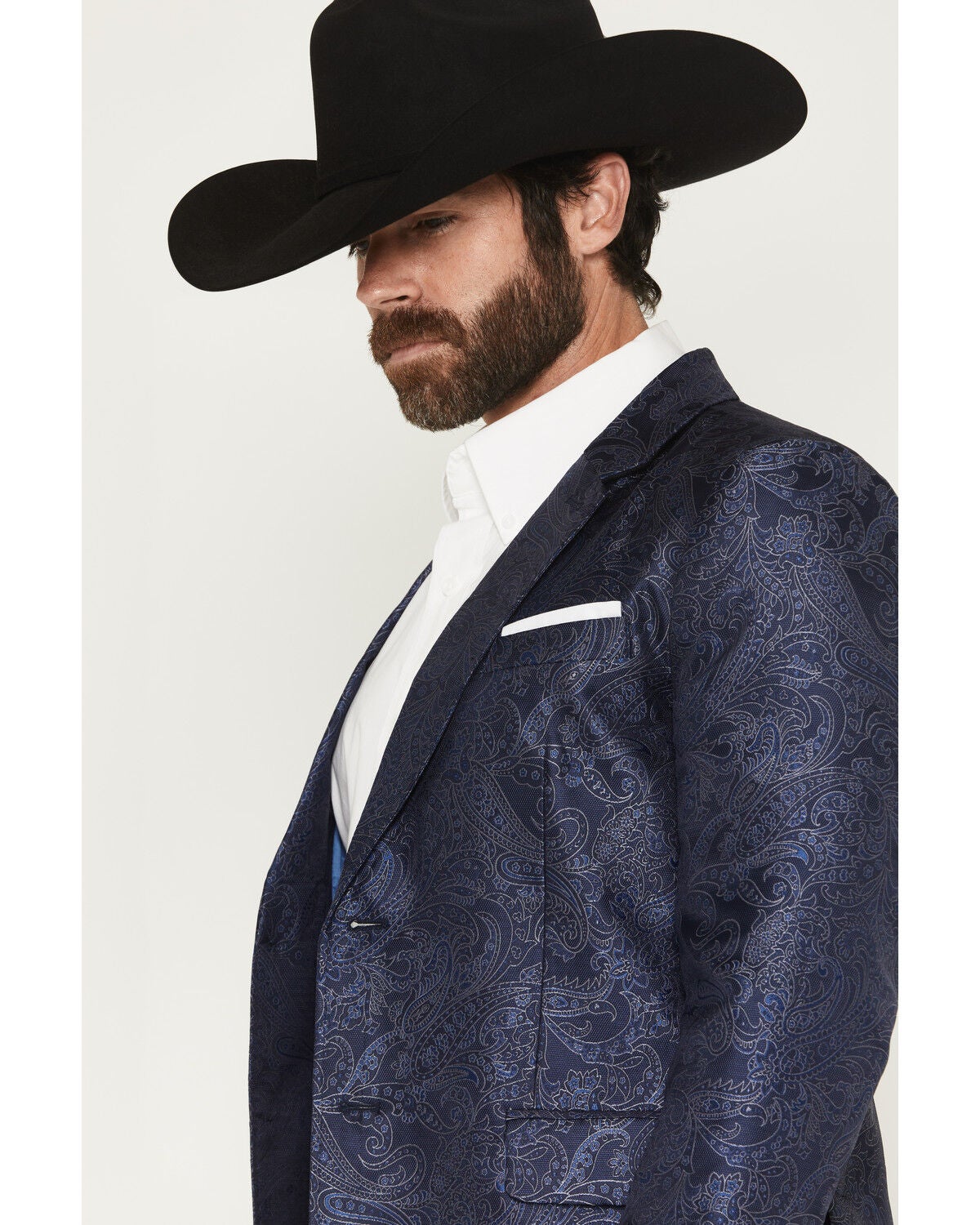 Image #2 - Rock & Roll Denim Men's Paisley Jacquard Modern Fit Sportcoat, Blue, hi-res