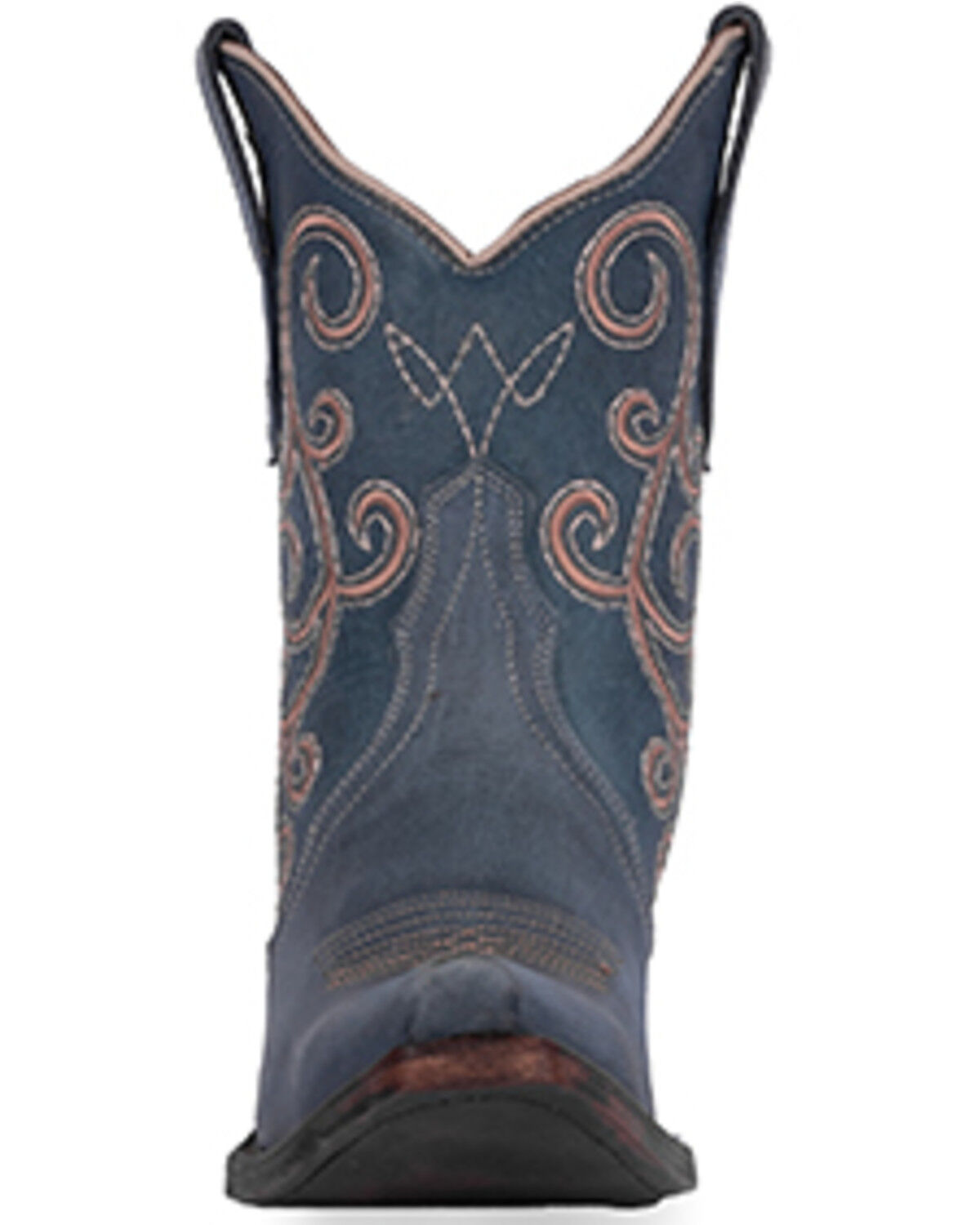 Image #3 - Circle G Women's Distressed Embroidered Triad Ankle Boots - Snip Toe, Blue, hi-res
