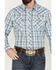 Image #3 - Wrangler Men's Dobby Plaid Print Long Sleeve Snap Western Shirt, Teal, hi-res