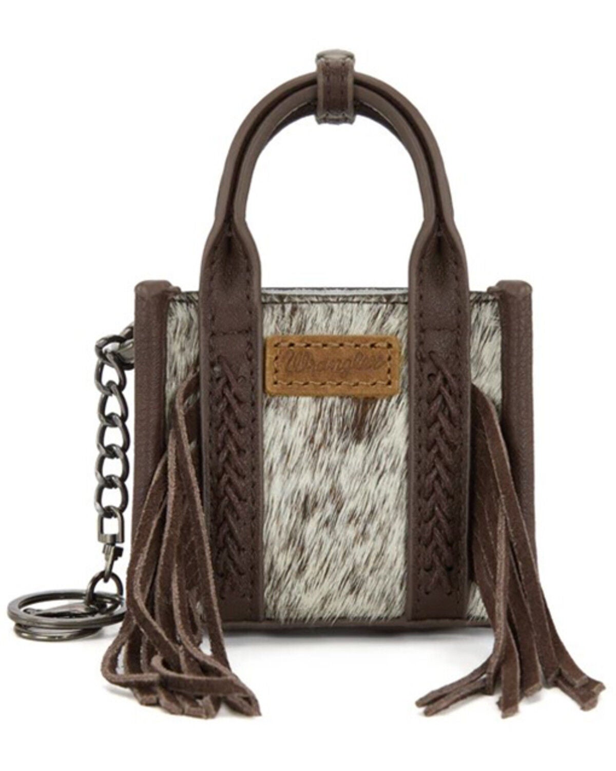 Image #2 - Wrangler Cowhide Mini Handbag Charm, Coffee, hi-res
