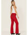 Image #3 - Wrangler Retro Women's Wrancher High Rise Straight Stretch Jeans, Red, hi-res