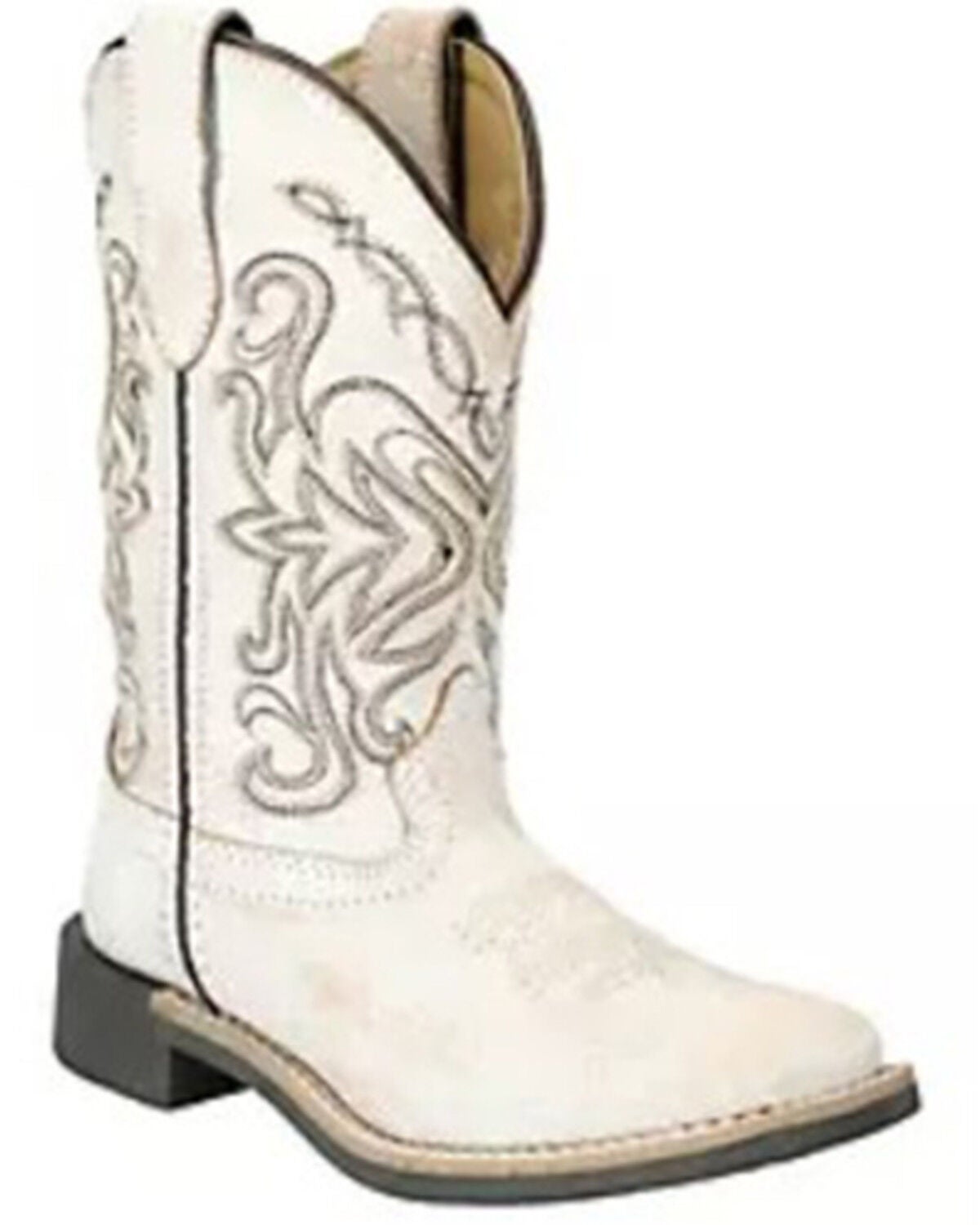 Smoky Mountain Little Girls' Georgia Western Boots - Broad Square Toe, White, hi-res
