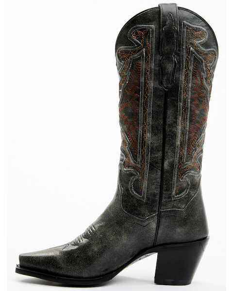 Image #3 - Dan Post Women's Atomic Vintage Embroidered Tall Western Boots - Snip Toe, Black, hi-res