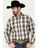 Image #1 - Stetson Men's Plaid Print Long Sleeve Button-Down Western Shirt, Dark Green, hi-res