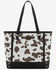 Image #1 - Wrangler Women's Cow Print Tote Bag, Black, hi-res