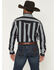 Image #4 - Wrangler Men's Boot Barn Exclusive Retro Stripe Print Long Sleeve Snap Western Shirt, Navy, hi-res