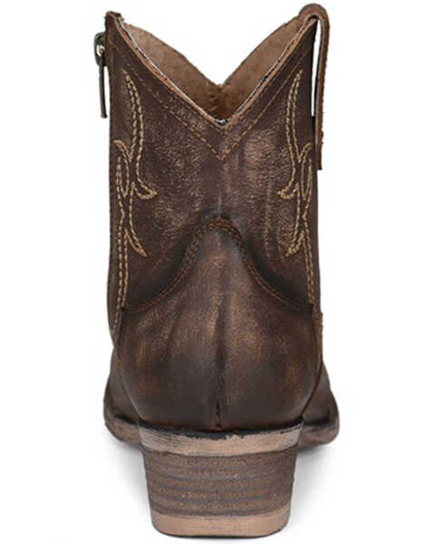 Image #4 - Circle G Women's Embroidered Tobacco Fashion Booties - Round Toe, Dark Brown, hi-res