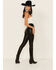 Image #3 - Free People Women's Black Spitfire Stacked Faux Leather Skinny Pants, Black, hi-res
