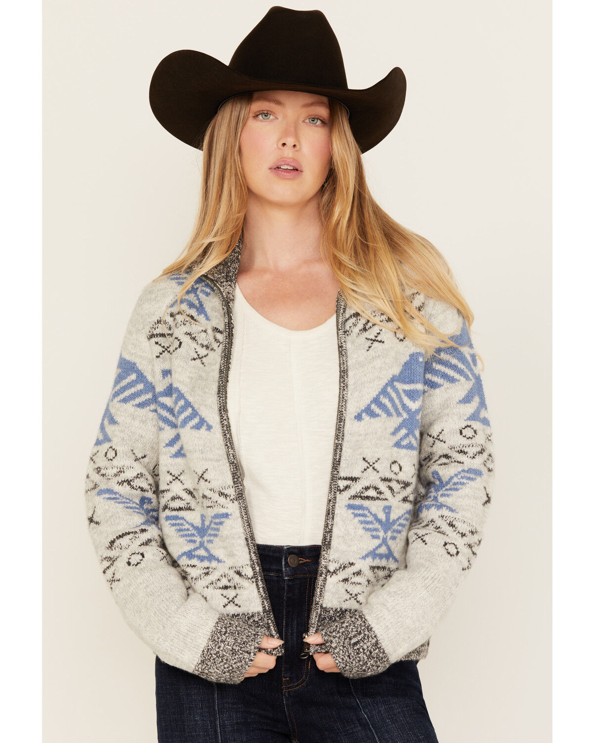 Image #2 - Idyllwind Women's Lyle Zip Front Sweater, Heather Grey, hi-res