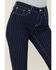 Image #2 - Shyanne Women's Mr. Flare Retro Stripe Flare Jeans, Dark Wash, hi-res