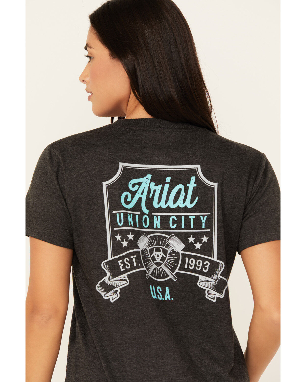 Image #4 - Ariat Women's Rebar Cotton Strong Short Sleeve Work Tee, Charcoal, hi-res