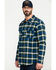 Image #3 -  Hawx Men's Lineman Plaid Stretch Flannel Long Sleeve Work Shirt , Blue, hi-res