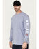 Image #4 - Ariat Men's FR Skull Logo Long Sleeve Work T-Shirt, Indigo, hi-res
