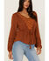 Image #4 - Idyllwind Women's Romance Floral Embroidered Swiss Dot Blouse, Caramel, hi-res